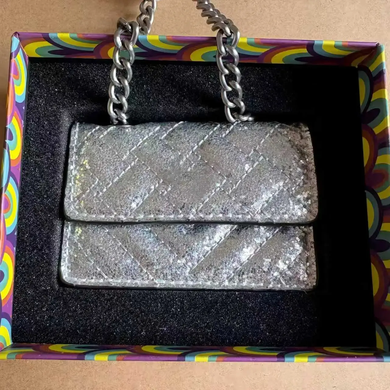 NEW Women's Embroidery Shoulder Bag,Glossy Leather Crossbody with Chain,European and American retro,Trendy Satchel for bag lover