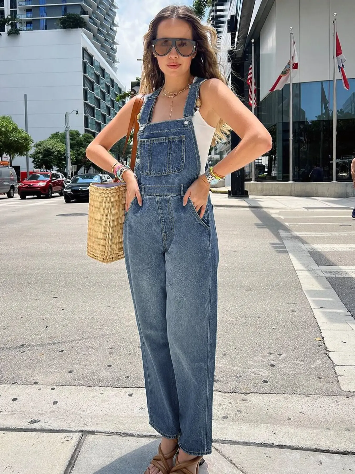 Women's Casual Loose-Fit Harem Pants Overalls, Adjustable, Plain Design, All Seasons Wearable, Perfect for Daily & Dates, Comfortable Fit