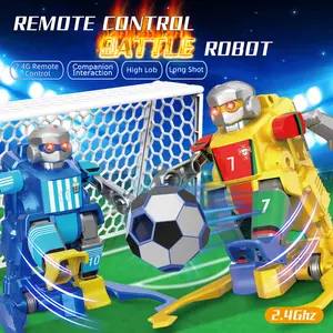 Remote-Control Soccer Robot Set (2-Piece Set), Remote-Control Robots with Sound and Light Effects, Fun Electronic Battle Robot Soccer Game Toy, Perfect Christmas and Birthday Gift for Boys Ages 6 and Up
