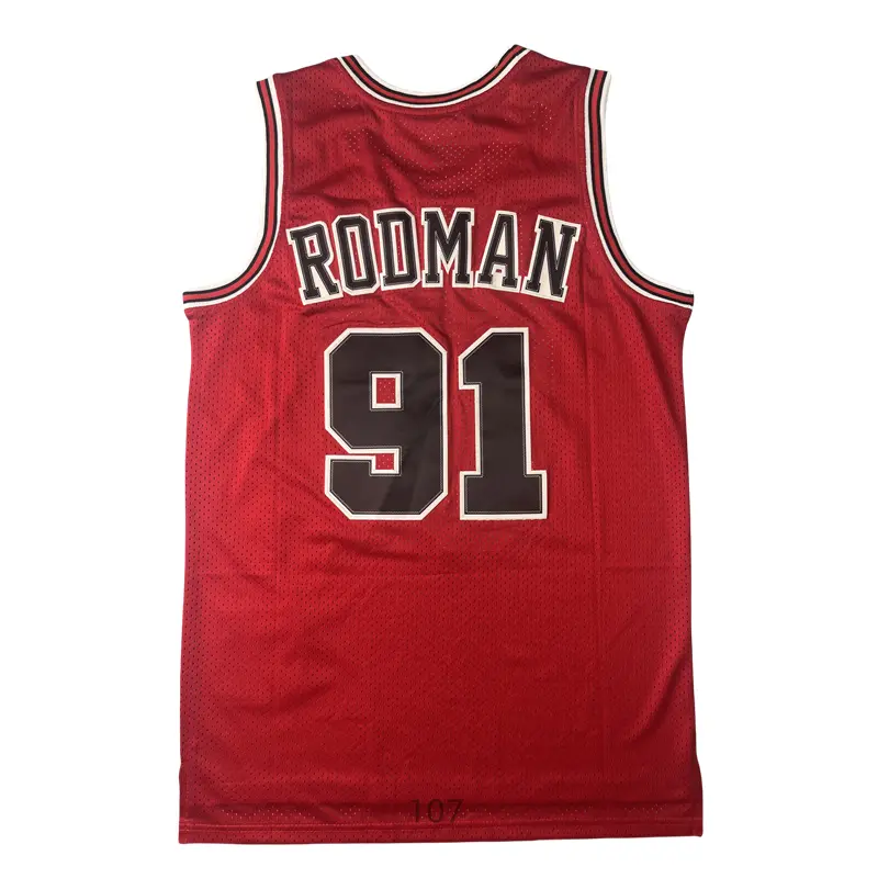 Dennis Rodman Men's Classic-Design Sleeveless stitched Retro Basketball Jerseys 1997-98 Red shirt