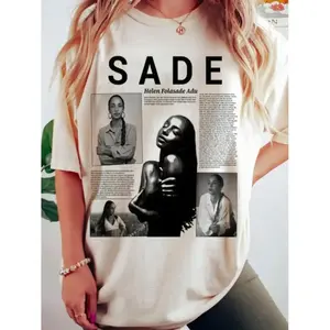 Women's Vintage Sade Graphic Print Round Neck T Shirt Casual Short Sleeve Fashion Daily Wear Summer Clothing Ladies Going Out Tops