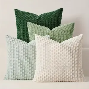 4 pcs Dual-Sided Short Chain Pattern Texture Fashion Throw Pillow Cover 20x20inch, Soft Comfortable, Ideal for Sofa Seat Bedroom Decor