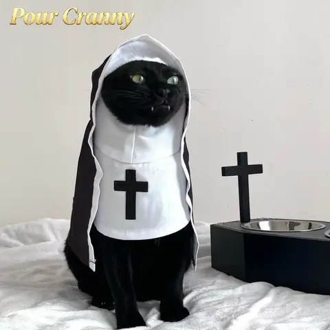Unisex Upright Nun Outfit for Small-Medium Dogs & Cats, Nun Hood-Band Sports & Outdoor Photography Prop, All-Seasons Humorous Apparel (Sports & Outdoor Accessory)