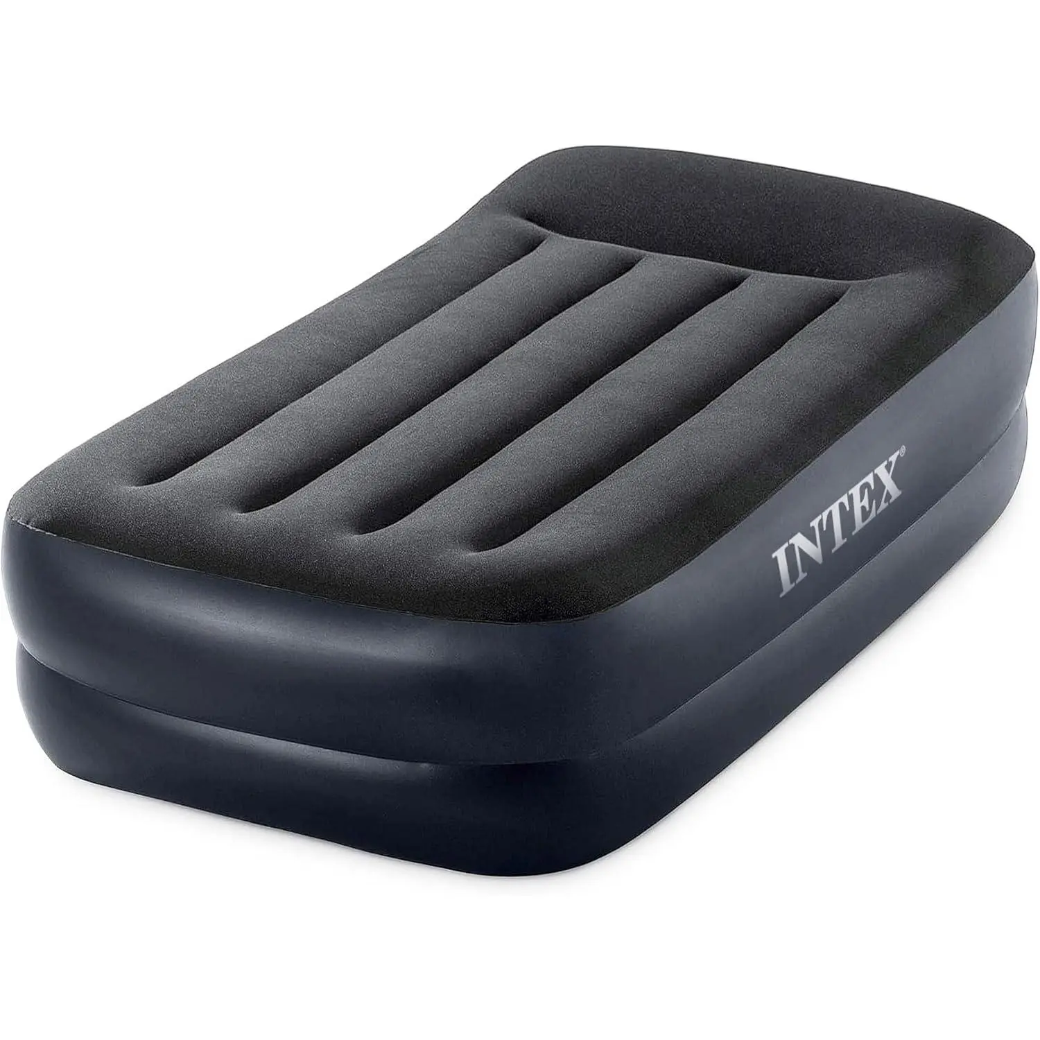 INTEX Raised Airbed Mattress with Built-in Pump, Dura-Beam Plus Pillow, Twin - Portable Inflatable Luxury Blow-Up Bed for Adults, Camping, Guests