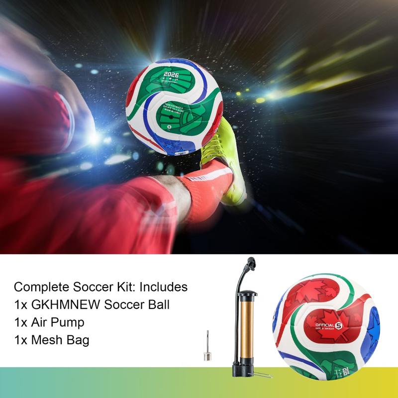 Soccer Balls - Soft Touch Soccer Ball & Air Pump Set - Size 5 - Ideal for Youth & Adults with Unique Design and Convenient Carry Bag Soccer Balls - Soft Touch Soccer Ball & Air Pump Set - Size 5 - Ideal for Youth & Adults with Unique Design and Convenient Carry Bag