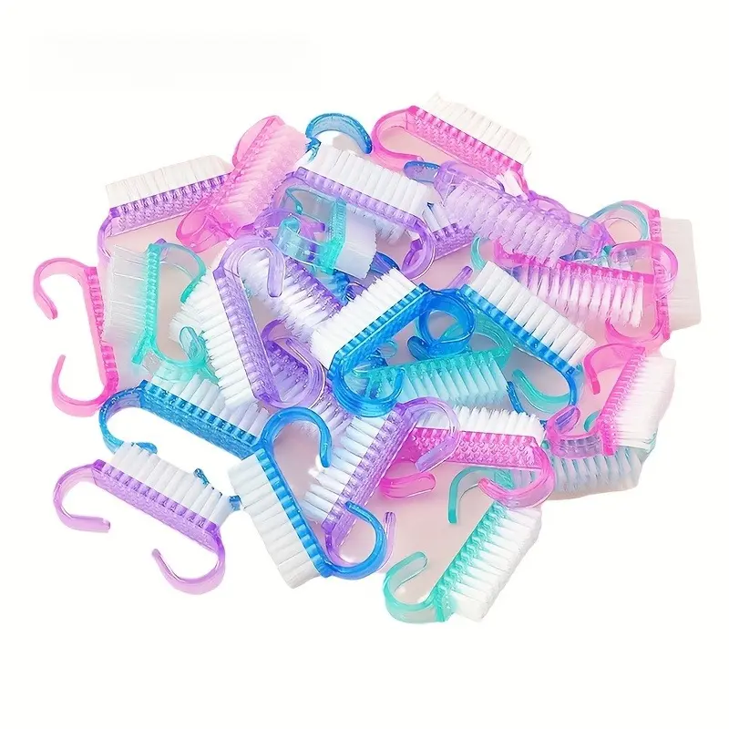 100PCS-4-Color Set Nail Cleaning Brushes, Manicure Tools, Angled brushes, Crystal Nail Brushes, Dust Removal Brushes, Used For Cleaning Dust From Hands, Feet, And Nails