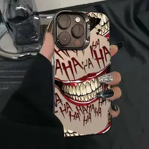 Crazy Joker Smile Grotesque Phone Case For iPhone 17 16 15 14 13 12 11 Pro Max Plus Air And Galaxy S25 S24 S23 S22 Ultra Plus FE Creative Fashion Cover Unique Gift For Christmas Birthday