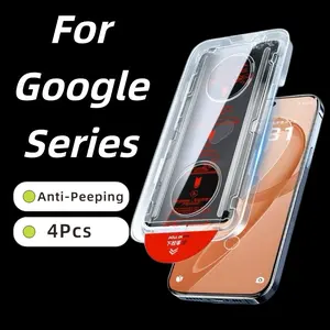 Google Pixel Series Privacy Screen Protector Film, Tempered Glass Protection, 4-Pack, Fits Google Pixel 10/9/8/7/6 Models