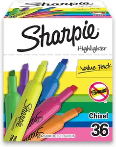 Tank Highlighters, Chisel Tip, Assorted Color Highlighters, Value Pack, 36 Count