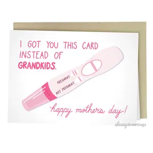 Mothers Day Card - Funny Mother's Day Cards for Mom - 5x7 Inch Individual Greeting Card with Kraft Envelope - Hand-Drawn Designs by Artists