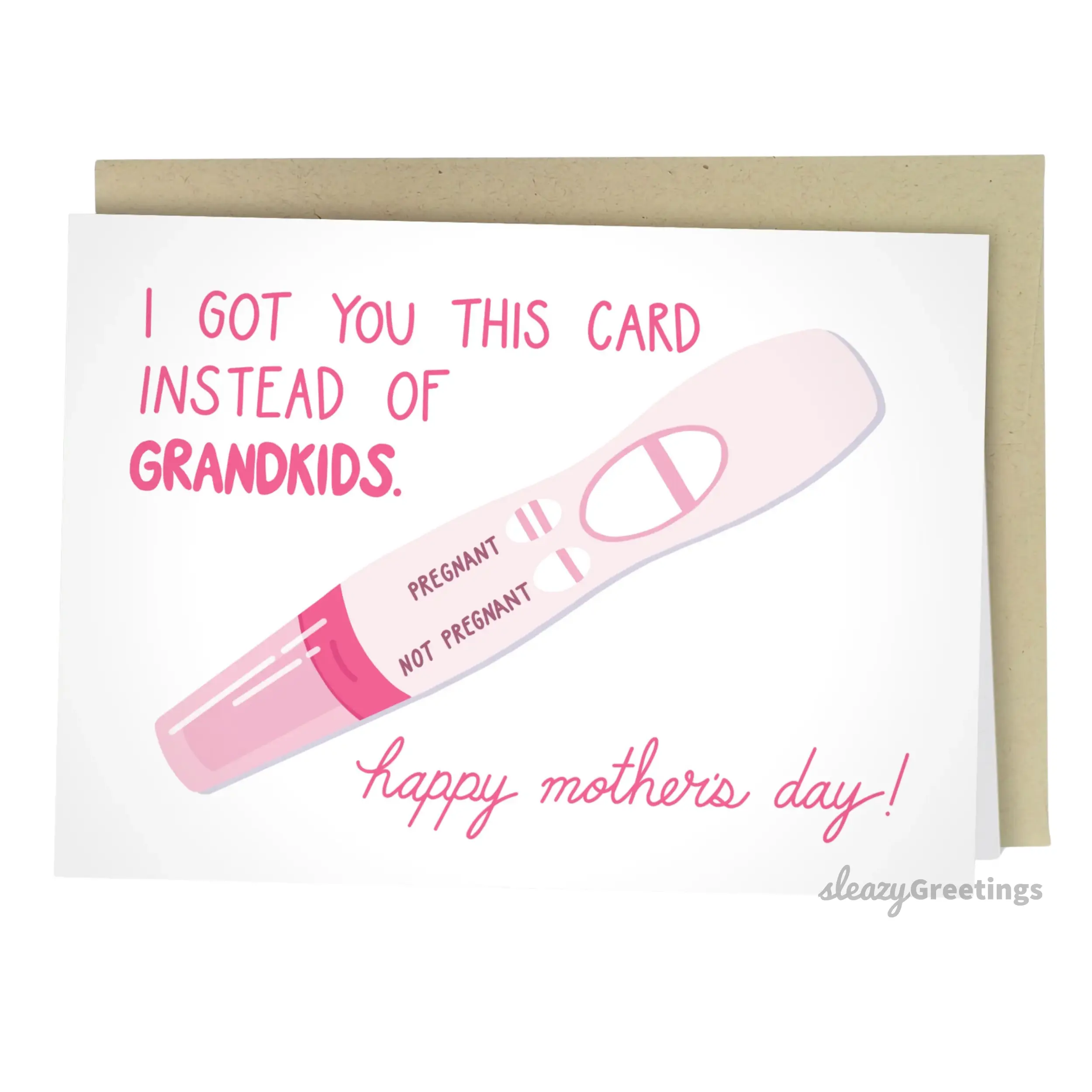 Mothers Day Card - Funny Mother's Day Cards for Mom - 5x7 Inch Individual Greeting Card with Kraft Envelope - Hand-Drawn Designs by Artists