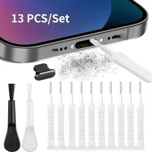 13-Piece Multi-Functional Ultra-Thin Dust Cleaning Tool Set, USB Port Cleaner, Speaker, Phone/computer/earphone, Shower Head Brush