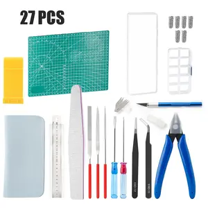 Professional 27PCS Gundam Model Tools Kit Hobby Building Tools Craft Set Gundam Modeler Basic Tools for Basic Model Building, Repairing and Fixing