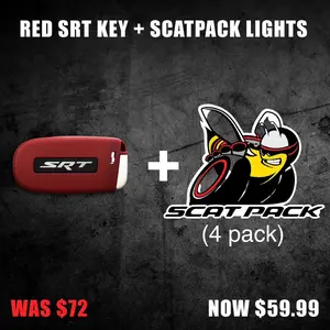 Red SRT Key Fob + Scatpack Puddle Lights Bundle (4 pack)