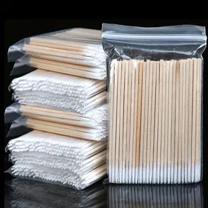 300pcs Disposable Wooden Micro Bud Swabs Lint Free Eyelash Extension Glue Removing Tools Makeup Mini Brush