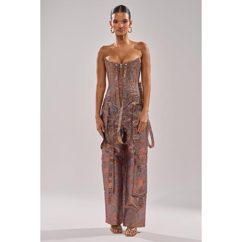 CHECK IT OUT BROCADE BRONZE TROUSER