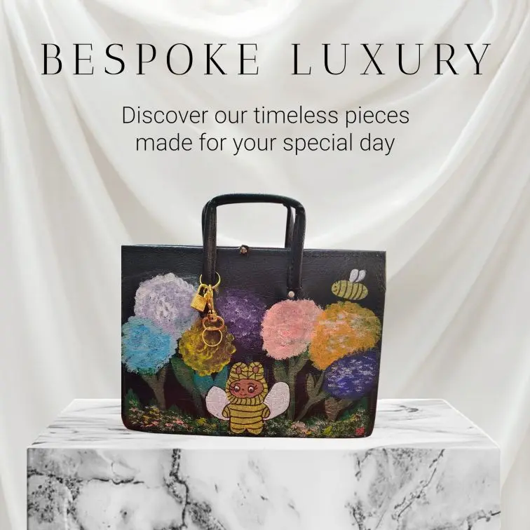 Pocket Critters Bespoke Garden Bag - Hand Painted Zippy Floral Faux Leather Tote for Special Days