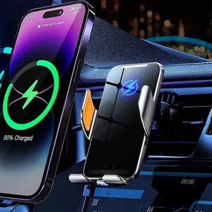 Wireless Car Charger, 15W Fast Charging Auto Clamping Phone Holders Phone Mount for iPhone 17 16 15 14 13 12 Pro Max 11 XR XS, Samsung Galaxy S25 Ultra S24 S23