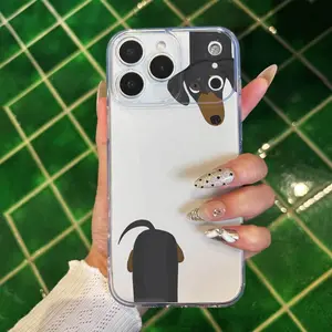 Phone Case - Transparent 360° Full-Cover Protection Phone Case with Long-Haired Dachshund Design, suitable for iPhone 17/16/15/14/13/12/11/X/XS/XSMAX/XR/16E/7P/8P, perfect as a holiday gift for friends, family, or yourself, Accessories, Smartphone, Cellph