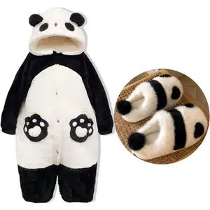 Winter Unisex the Panda Robes Costumes Onesies Kigurumi Unicron Cosplay Pajamas Adult Pyjamas Animal Sleepwear Jumpsuit Anime