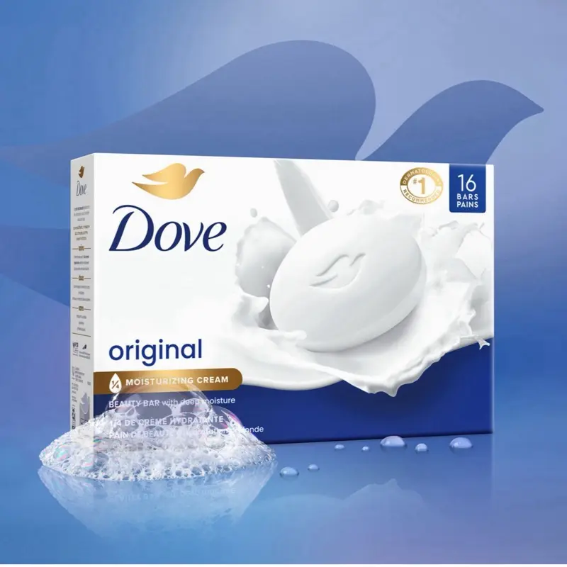 Dove Beauty Bar Soap, Original White, 3.75 oz., 16 counts