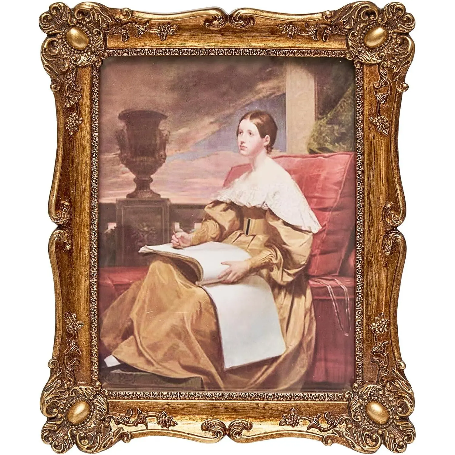 Picture Frame 8x10 Inch, Ornate Antique Photo Frames with Glass Front, Baroque Design, Tabletop & Wall Hanging, Photo Gallery,