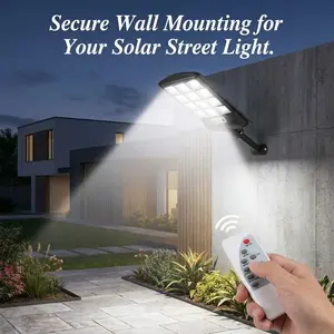 Worry-Free Brightness! Solar Street Light Outdoor, 192 LED Wide Angle Motion Sensor Flood Light, Dusk to Dawn & Remote for Yard, Garden, Garage, Security Flood Lights
