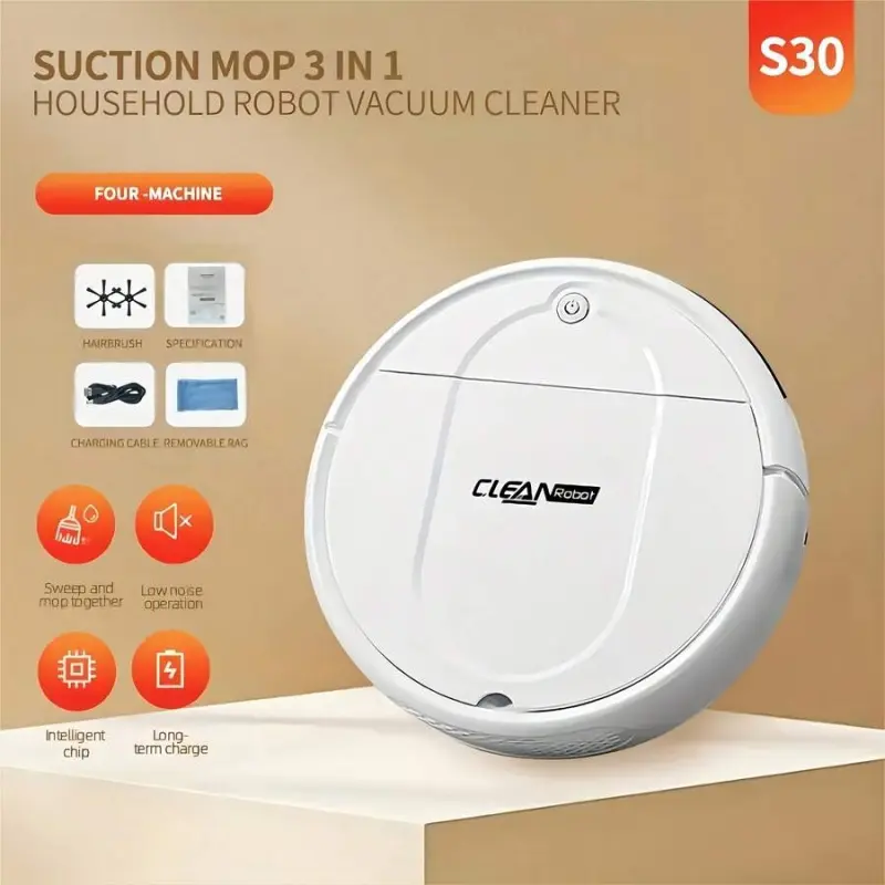 This Robotic Vacuum Cleaner And Mop Combo Is Suitable For Both Wet And Dry Cleaning, Offers Multiple Cleaning Modes, And Is A 3-In-1 Robot Vacuum Cleaner With Automatic Charging.It's Perfect For Cleaning Pet Hair And Debris, Hard Floors, And Low-Pile Carp