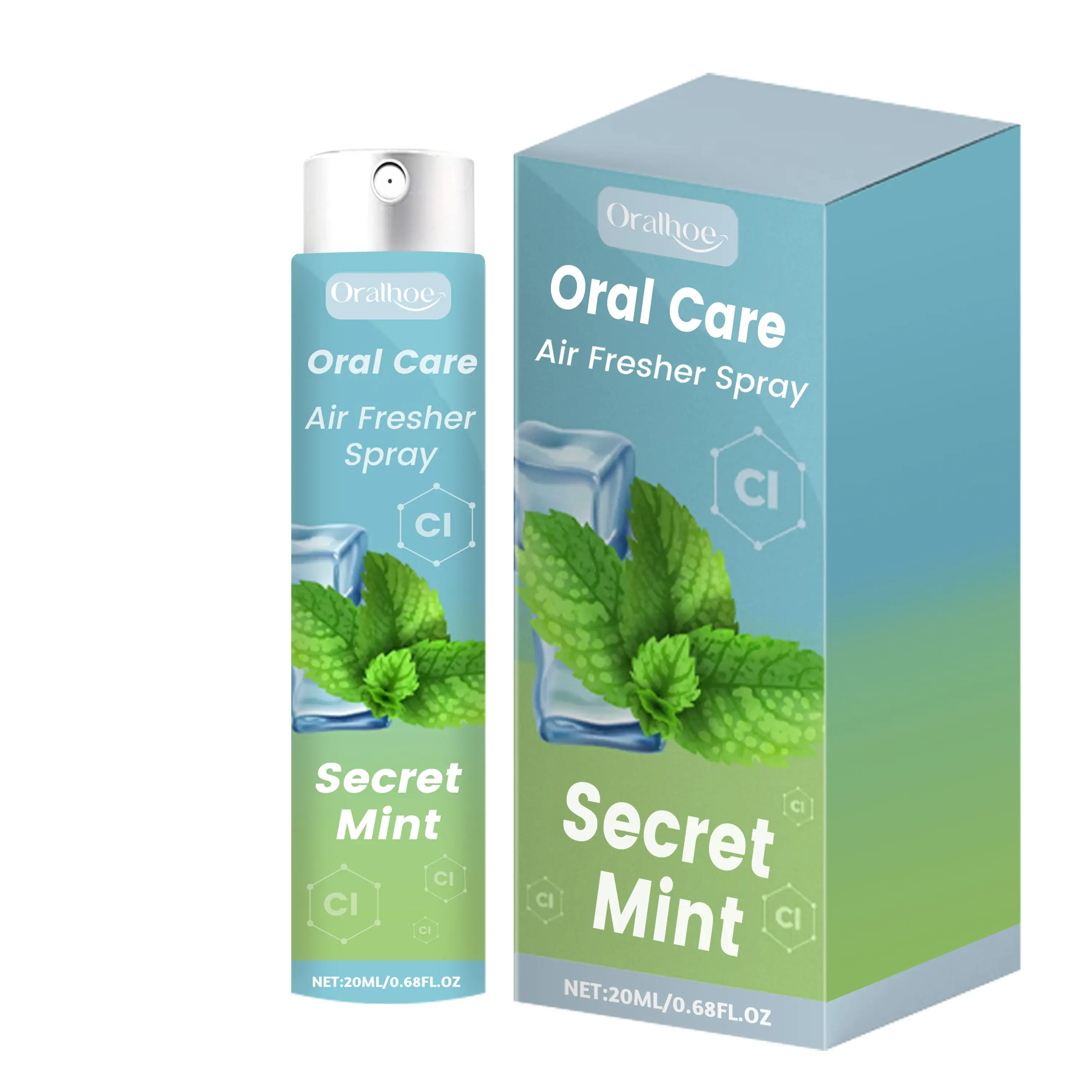 Oralhoe Mint Breath Freshening Spray – Fights Bad Breath, with Peppermint Leaf Extract & Sorbitol, Long-Lasting Freshness, Sugar-Free