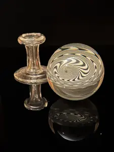 Black and white marble swirl with stand