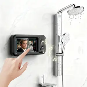 Waterproof box speaker, Shower Phone Holder withWireless Bluetooth Speaker, 2026 New Waterproof ShowerPhone Case for Any Phone, touch screenmobile phone box watch movie listening music