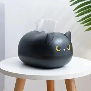 Cute Cartoon Cat Tissue Box, Multifunctional Paper Napkin Holder, Stylish Household Decor Box for Living Room Kitchen Use