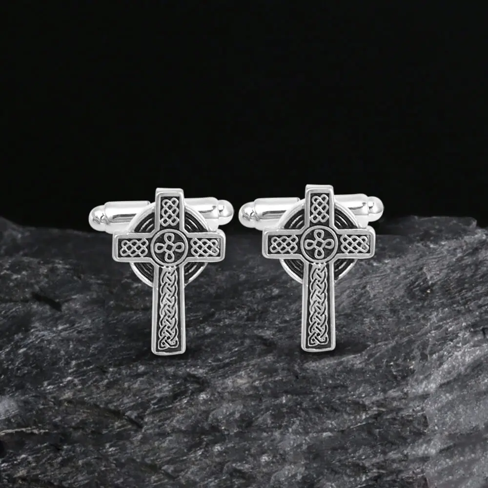 GTHIC Celtic Cross Brass Cufflinks Versatile Jewelry Accessories for Men Women Birthday Gift