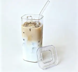 Glass Tumbler with Lid & Straw