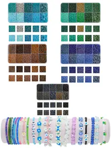 Approx 1000pcs Glass Seed Beads for Jewelry Making, 2mm Mix 10 Colors Tube Beads, Glass Bugle Beads, Waist Beads Kit, DIY Supplies