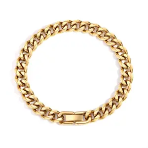 Chunky Cuban Link Chain Anklet for Women Waterproof Adjustable Length 8.5+2 Inch Fashion Chic Accessories Trendy Layered  Set Jewelry Gift