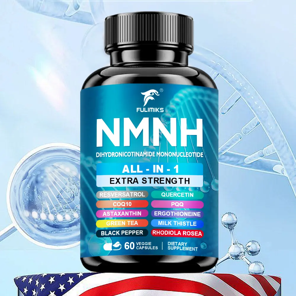 FULIMIKS NMNH 1000mg Dihydronicotinamide Mononucleotide NAD Supplement Capsules - 60 Count, Supports NAD Levels, Anti-Aging, Energy Boost