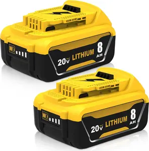 2-Pack DCB206 8.0Ah Replacement for Dewalt 20V Battery Compatible with Dewalt 20 Volt Lithium-ion Battery Max DCB200-DCB207 DCD/DCF/DCG Series Power Tools
