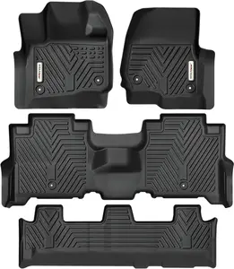 YITAMOTOR Custom Fit for 3 Row Floor Mats Compatible for 2018-2024 Ford Expedition/Expedition Max with 2nd Row Bench Seat, Front 1st & 2nd 3rd Seat Black Floor Liner Set