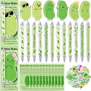 88 count Positive Pickle Gifts Bulk Pickle Ballpoint Pens Inspirational Cucumber Cards Sticky Notes Stickers  Bags Support  For  To School Students Coworker Staff