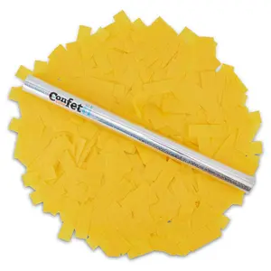 Yellow Confetti Stick Eco Friendly 14" Flick Stick for Birthdays Weddings and Outdoor Events