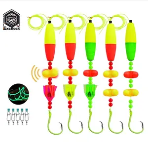 EXCROCK 5-Pcs Trolling Rigs, Rattletail Catfish Rigs for Drift & Shore Fishing, Various Rigs 5-Pack, High Sensitivity, Anti-Tangle Design, Durable Hooks, Must-Have for Catfish Anglers, Easy to Use for Beginners & Pros, Fishing Gear