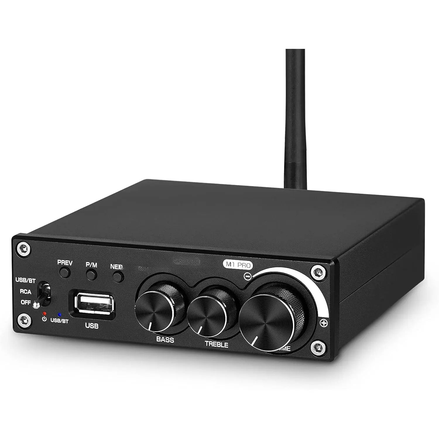 M1 PRO 320W  Power Amplifier, 2   Amp,  Receiver, for  Stereo Speakers/ Subwoofer, with Treble & Bass Control/U-Disk Music Player