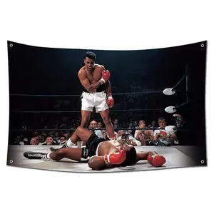 Muhammadd Ali Boxing Sports 3x5Ft Flag Tapestry for Wall Hanging College Dorm Room Man Cave Decorations Bedroom Art Banner with 4 Brass Grommets tiktokshopspringglowup