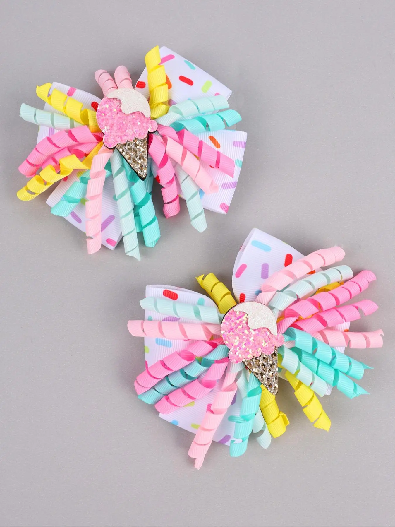 Cute Colorblock Ice Cream Cone Design Hair Clips, Fashionable Hair Accessories for Girls, Cute Lovely Hairwear Barrettes for Daily Used