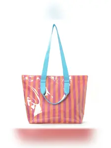 Striped Tote Bag, Large Capacity Lightweight Handbag, Commute High Aesthetic Portable Travel Shoulder Bag, Casual Acetate Sports Bag, Lightweight Shopping Bag, Commuting Tote Bag