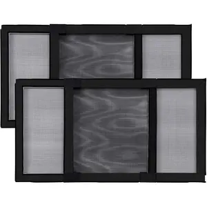 Adjustable Expandable 2 Ways Window Screen 15"H*25"-45"W with Black Frame, 2 Pack Small Window Screens for House Windows