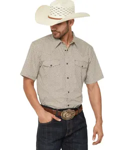 Gibson Trading Co Men's Sedona Tile Geo Print Short Sleeve Snap Western Shirt - Gmsu26w6-Bn