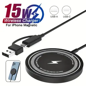 15W Magnetic Wireless Charger Compatible with Apple iPhone 17 16 15 14 13 12 11 Pro Max 13 Mini Macsafe Wireless Charging Induction Case