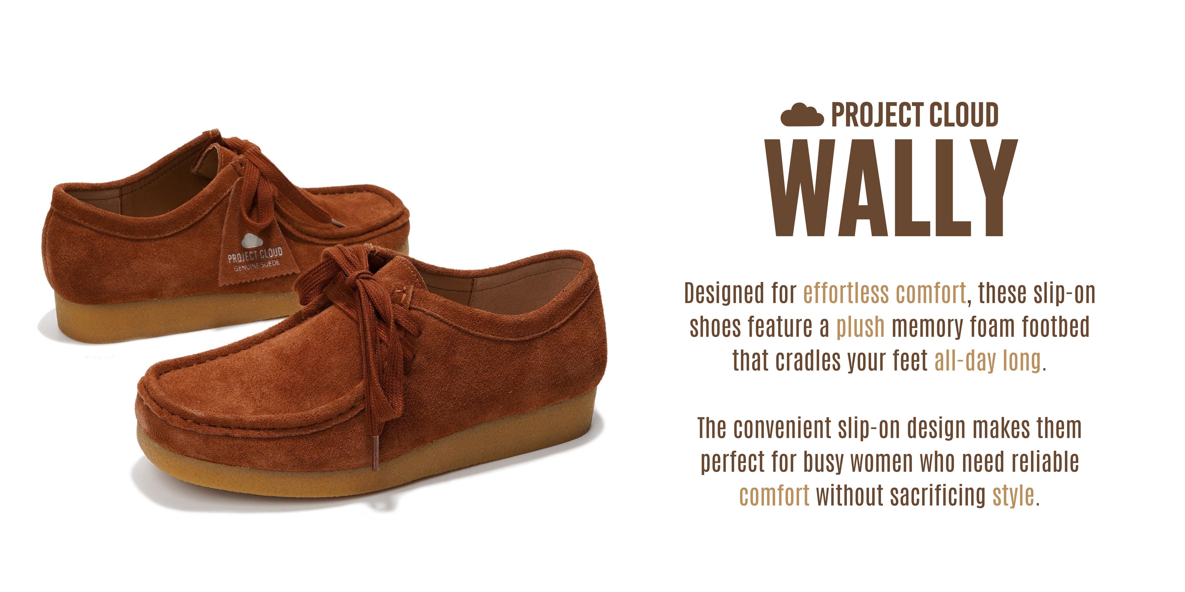 Project Cloud Women's | Oxford Shoes for Women | Genuine Leather | Memory Foam | Lightweight | Non-Slip - Wally